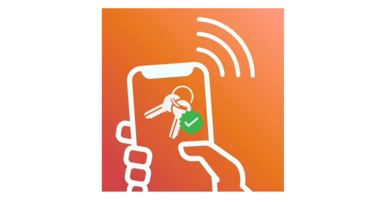 Icône représentant un smartphone affichant des clés avec un symbole de validation.