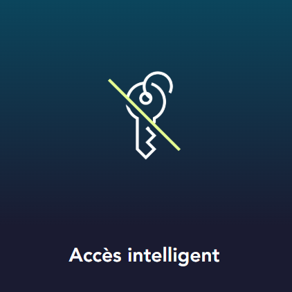 Icône d'accès intelligent avec une clé barrée.