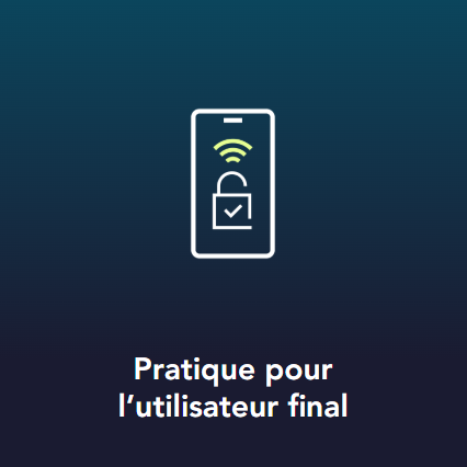 Icône représentant un smartphone avec un cadenas, symbole de sécurité et praticité.